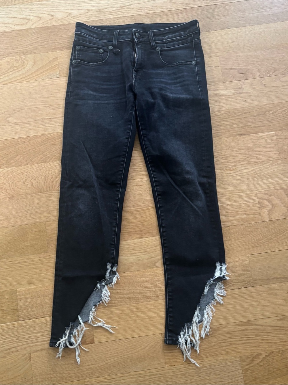 R13 Black Frayed Hem Women’s Jeans Size 26